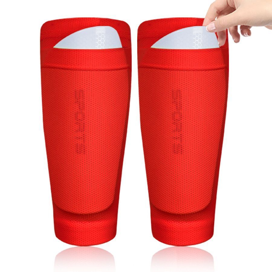 2 Pairs Soccer Shin Guard Sock White Size M