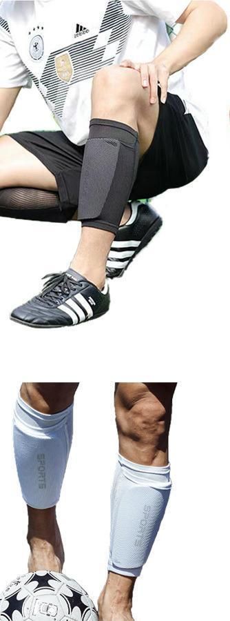 2 Pairs Soccer Shin Guard Sock Blue Size L