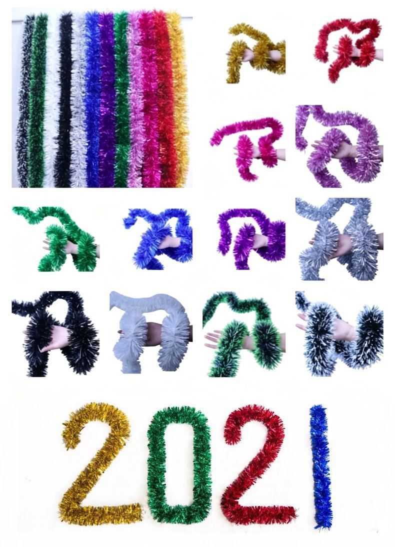 Thick Tinsel Garland 2M Party Decor Black 5pcs