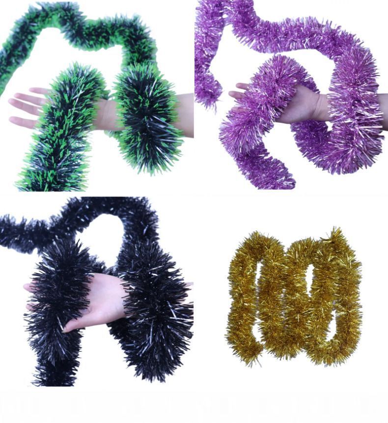 Thick Tinsel Garland 2M Party Decor Orange 5pcs