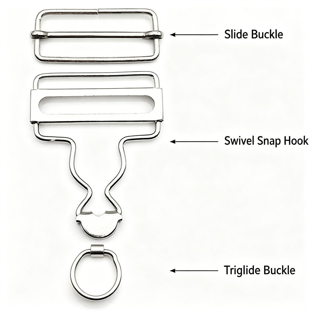6 Sets Metal Strap Adjuster Overalls Buckles-Gun Grey