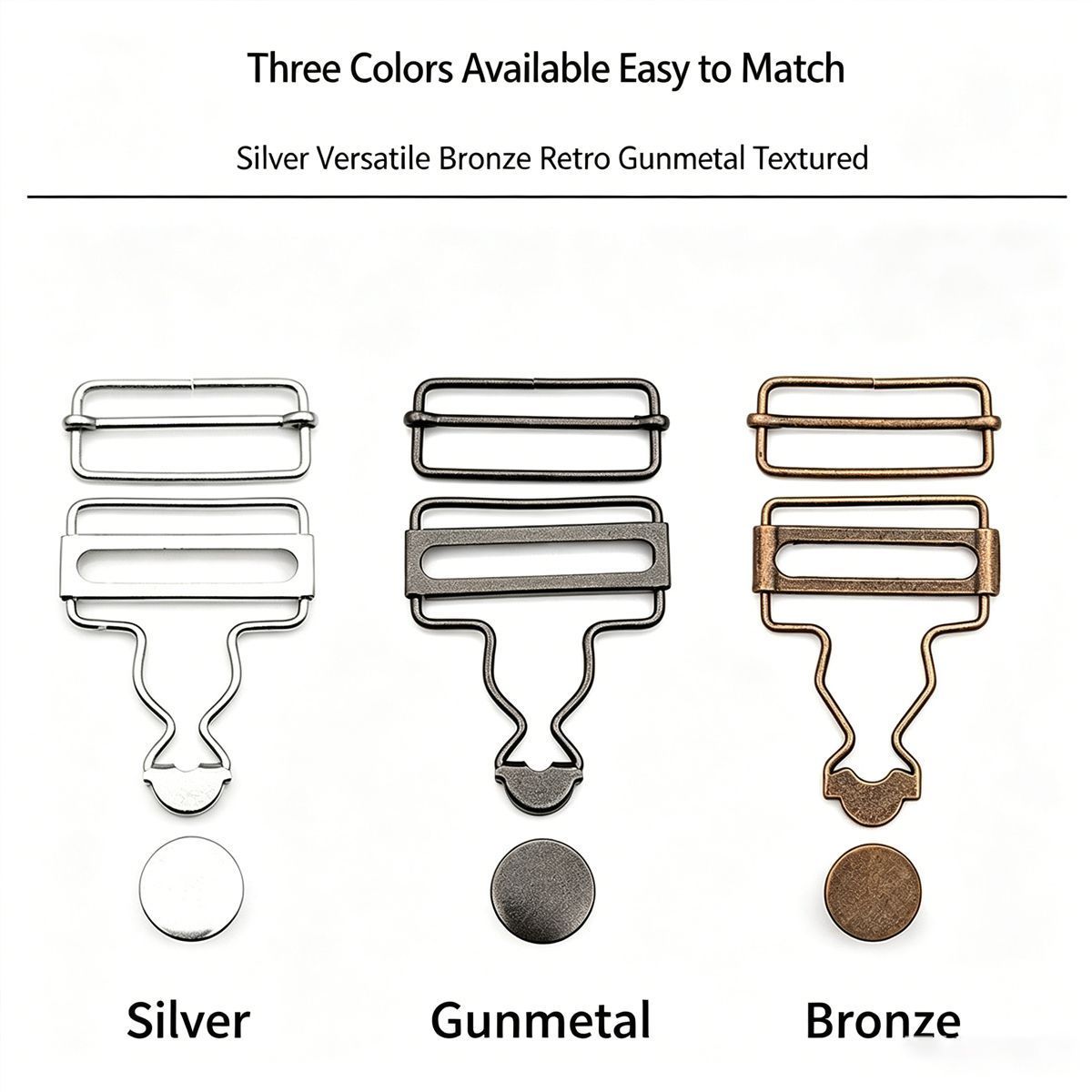 6 Sets Metal Strap Adjuster Overalls Buckles Bronze