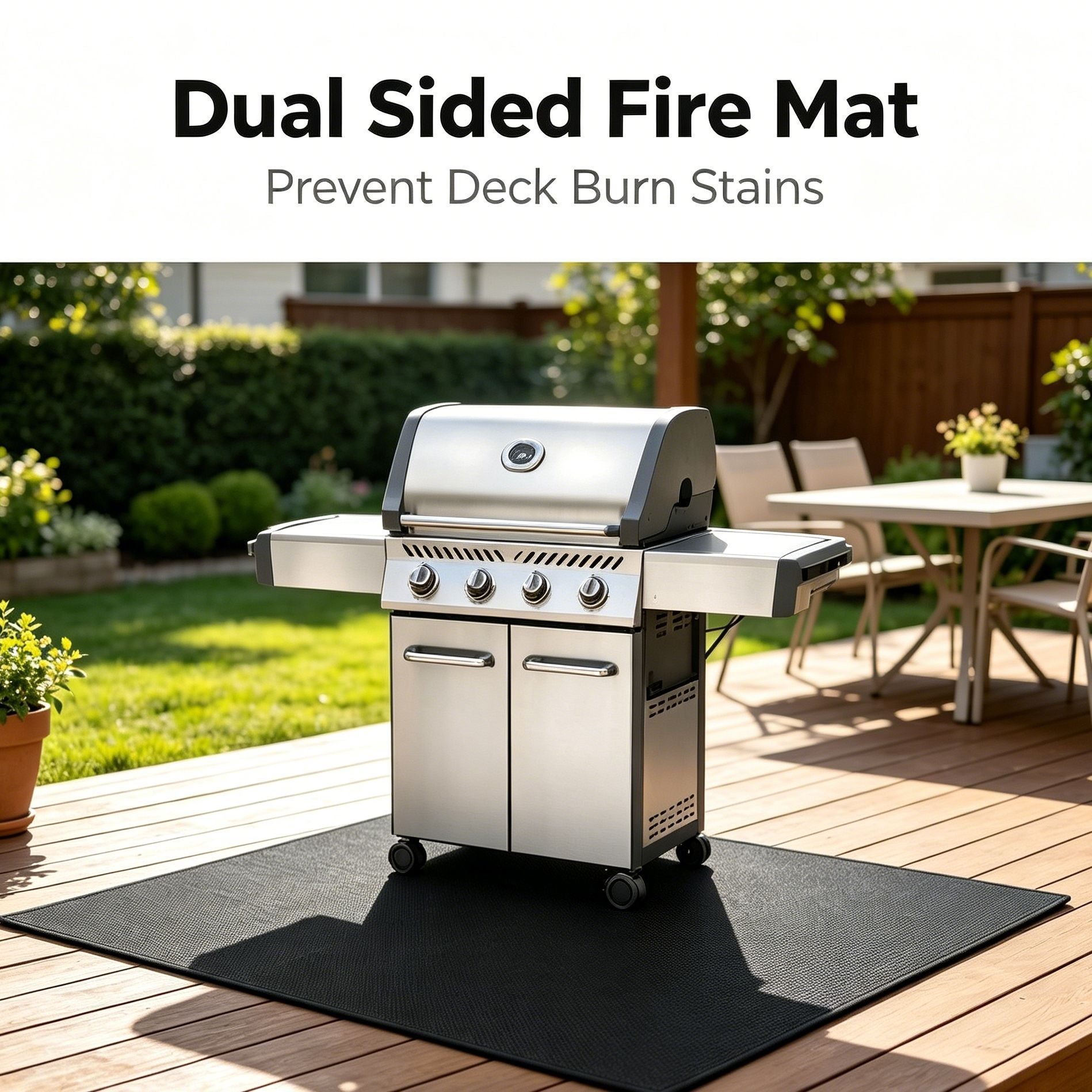 Dual Sided Fire Mat Stop Deck Burn Stains 65*48IN