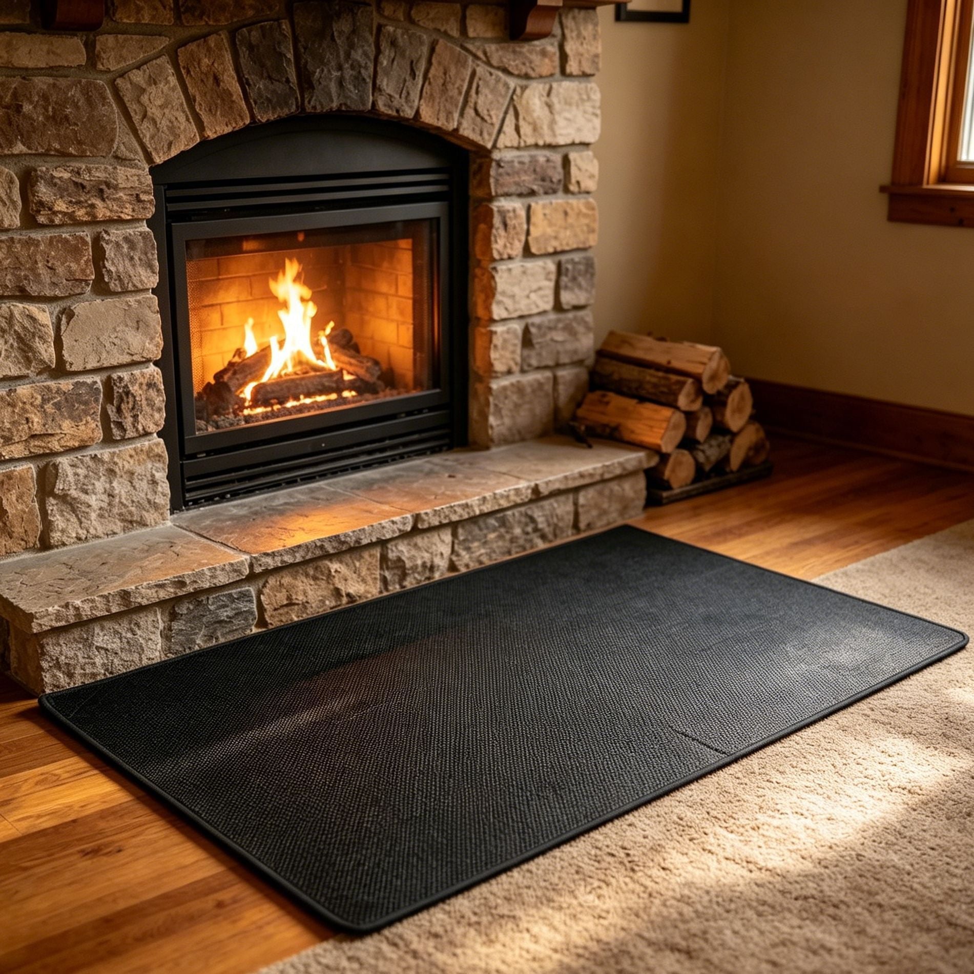 Dual Sided Fire Mat Protect Deck Floor from Burn Marks 76*52IN