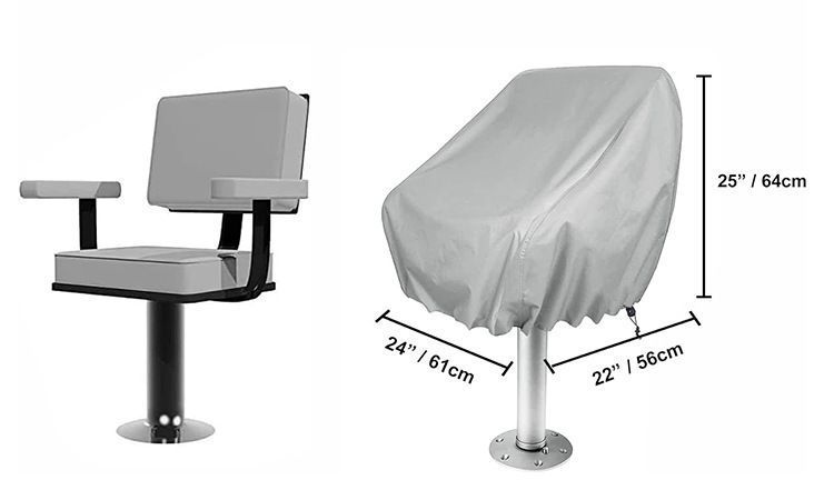 Waterproof Gray Small Boat Captain Seat Cover