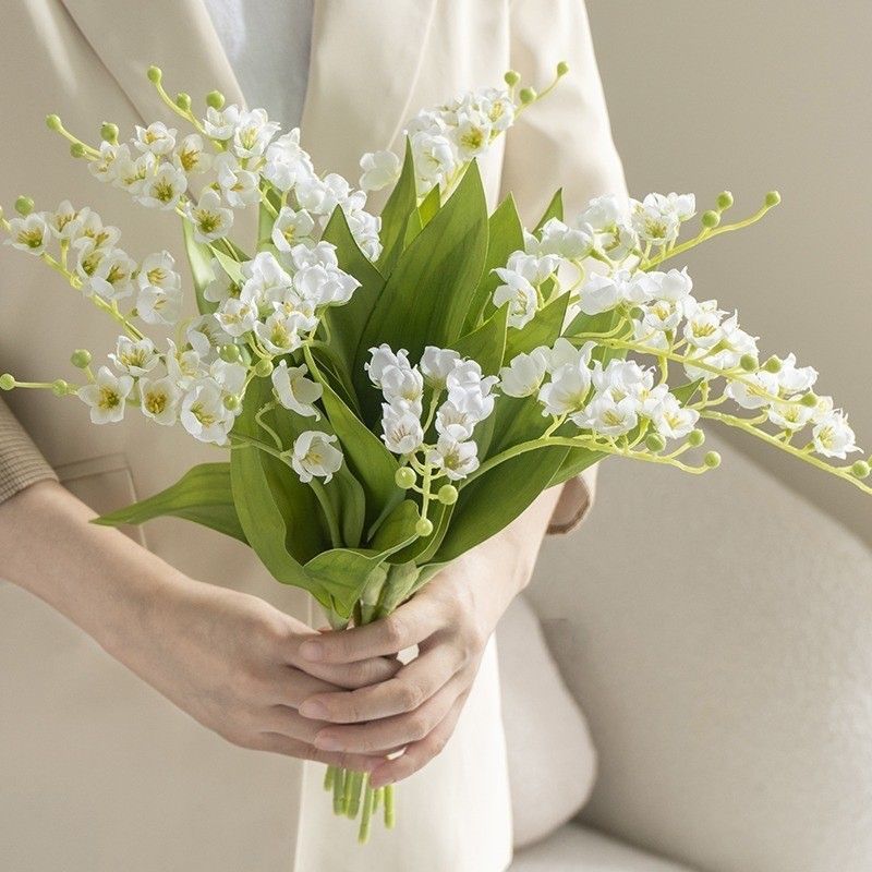 Artificial Pink Lily of The Valley, Romantic Decor, 3 Pack