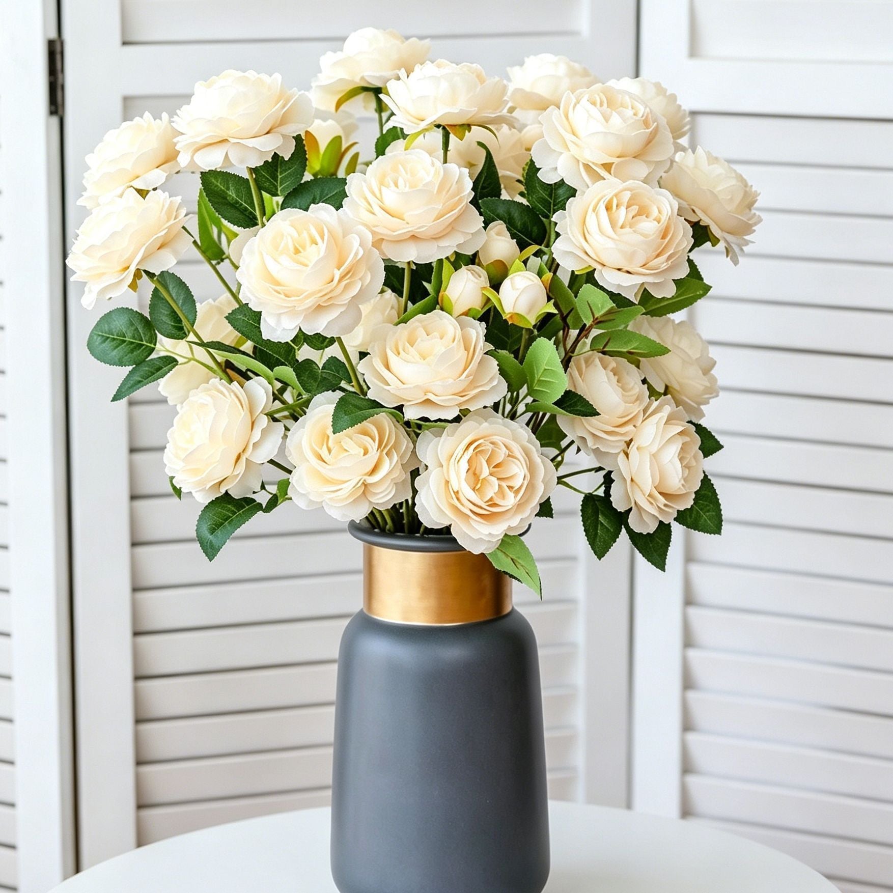 Artificial Champagne French Peony, Gentle Decor, 2 Pack