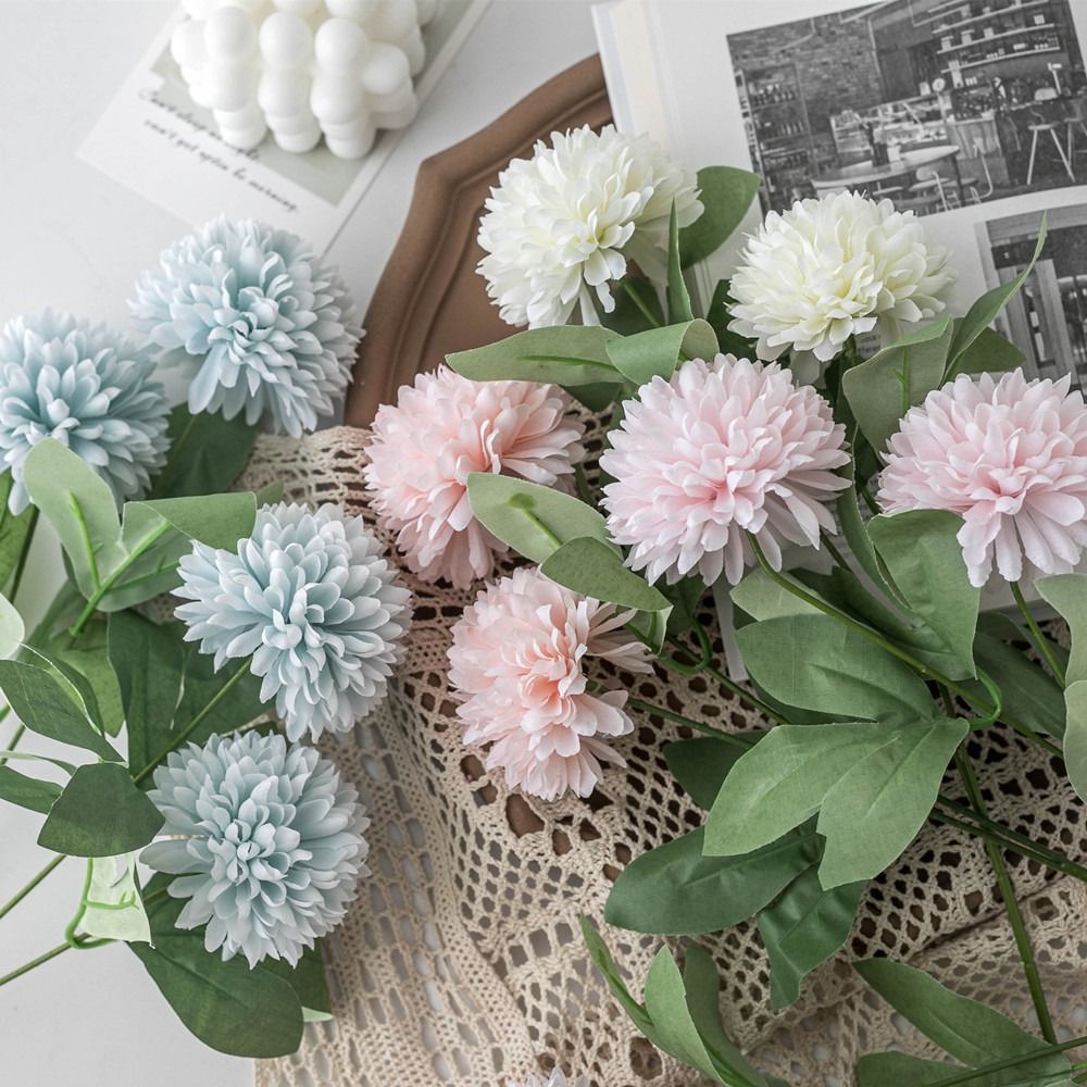 Artificial Hydrangea, Pure White Gentle Decor, 3 Pack