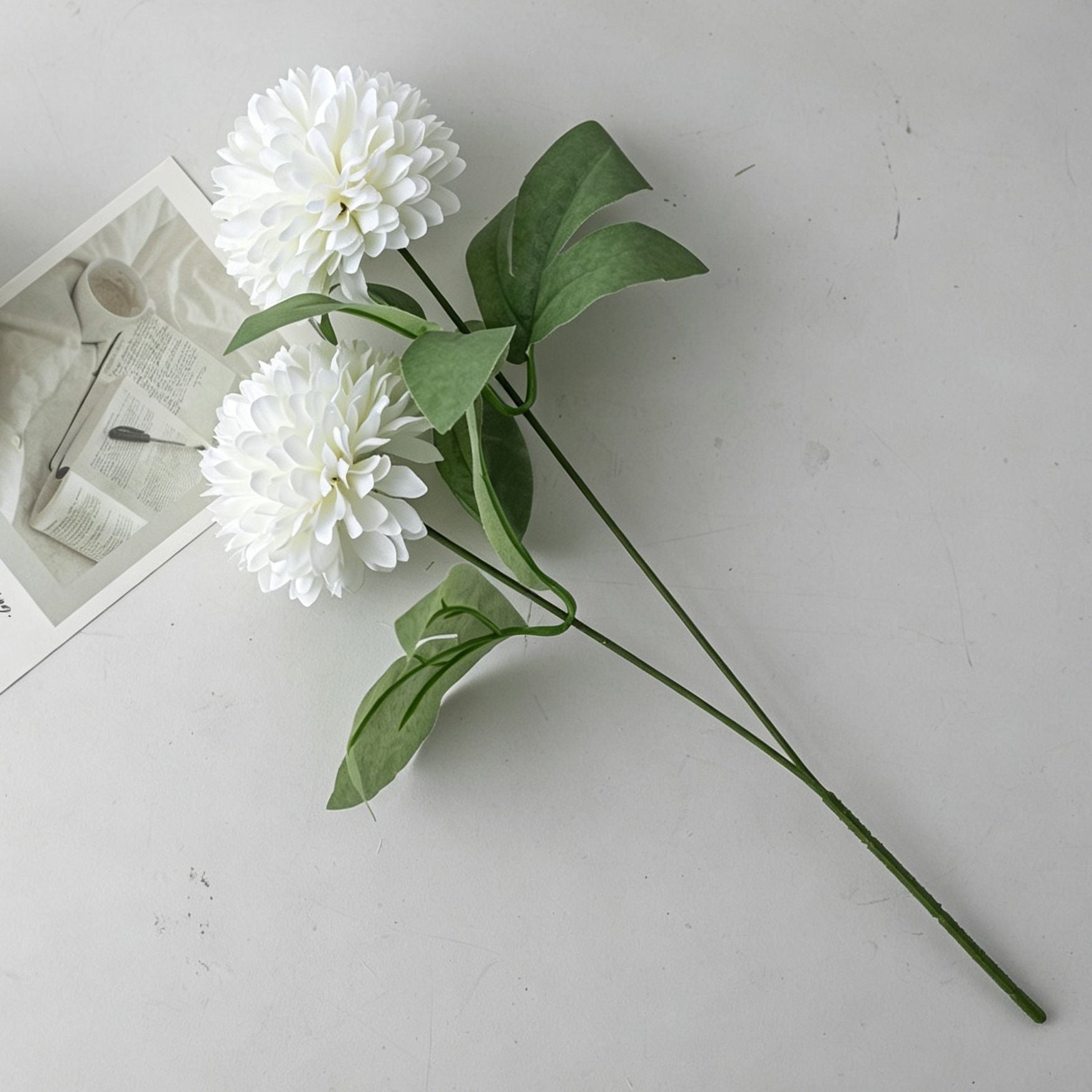 Artificial Hydrangea, Pure White Gentle Decor, 7 Pack