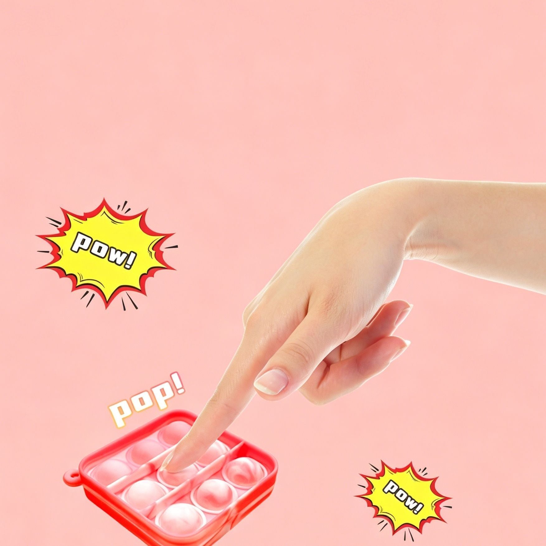 8pk 5cm Heart Pop It Fidget Keychain