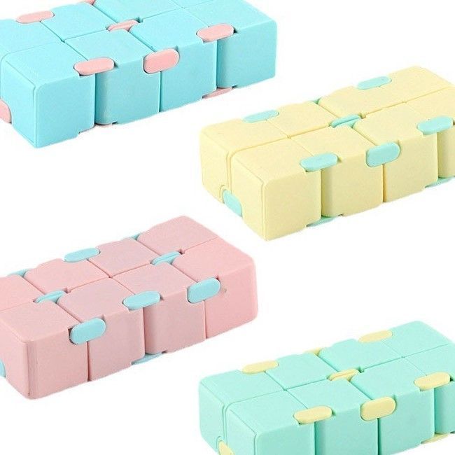 2pk Pastel Yellow Macaron Infinity Fidget Cube