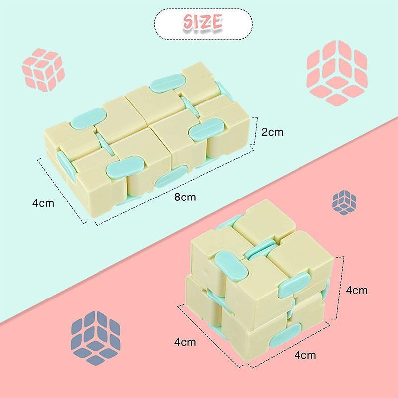 2pk Pastel Blue & Green Infinity Fidget Cube