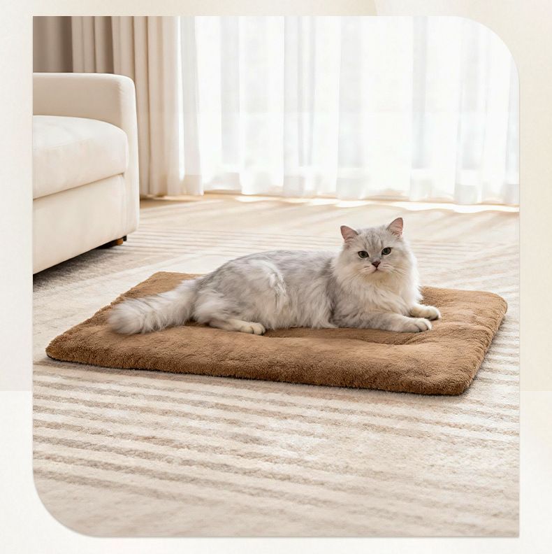 Khaki Self Heating Pet Pad L Size 56*90cm Warm Dog Cat Mat