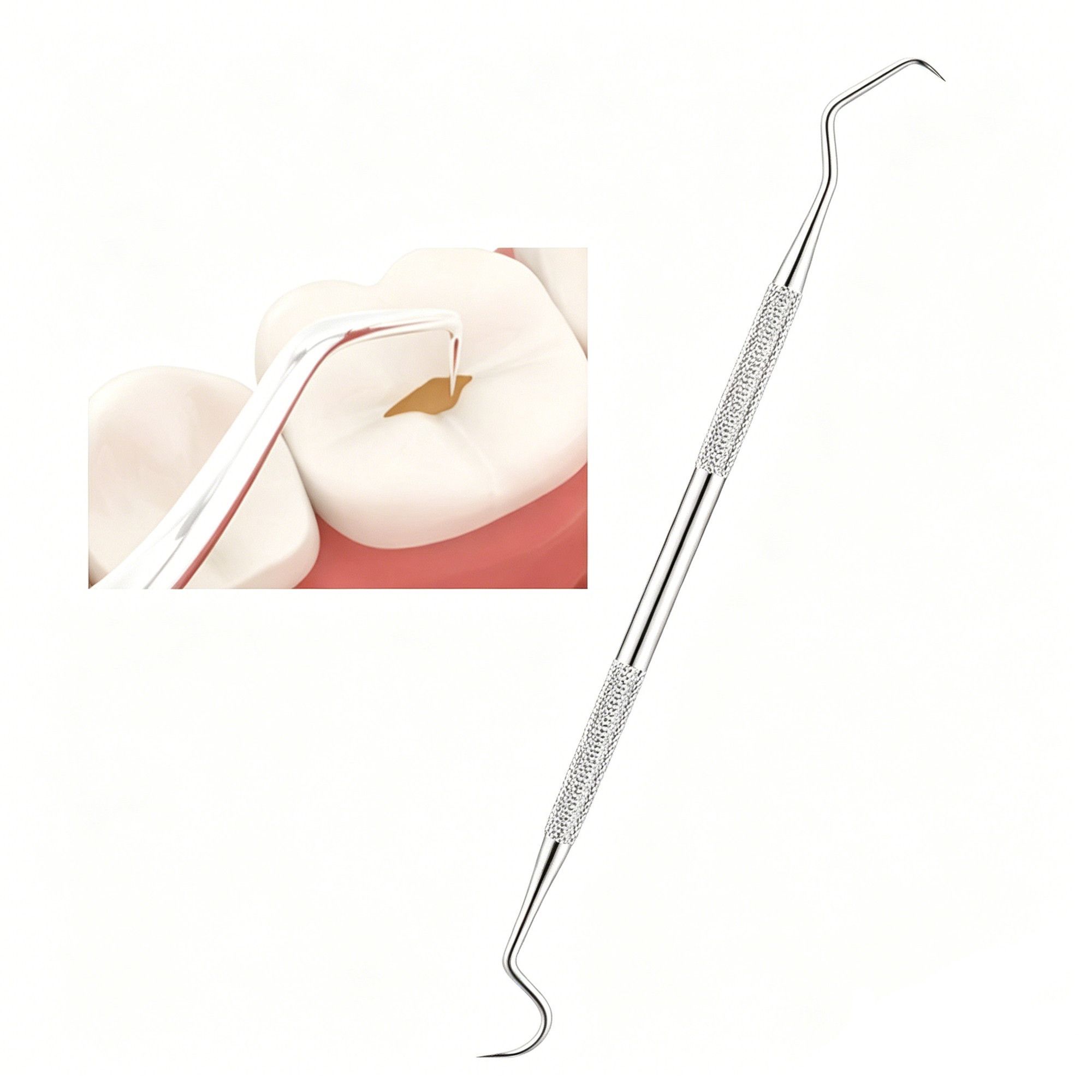 3pcs Style B Dental Tools Kit Mouth Mirror Tweezer Probe