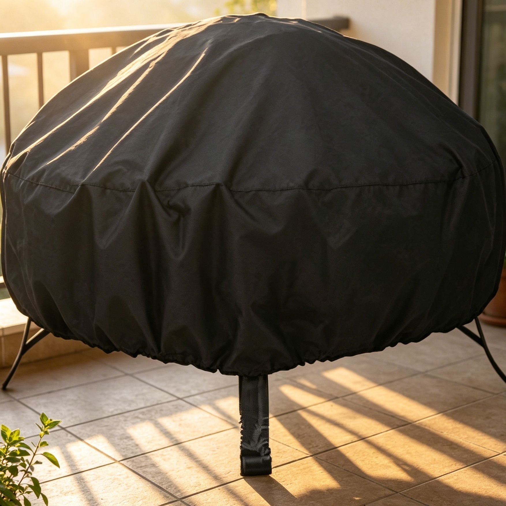 Durable Waterproof Fire Pit Cover Black 77x31cm