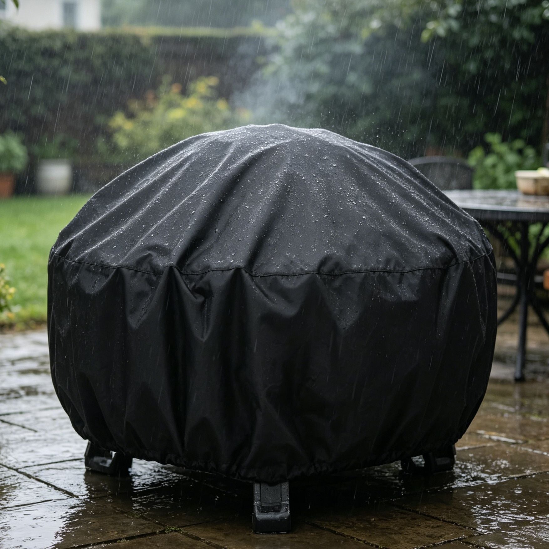 Durable Waterproof Fire Pit Cover Black 77x31cm
