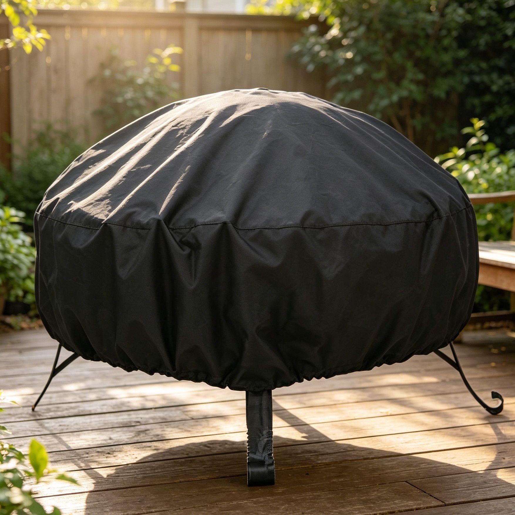 Durable Waterproof Fire Pit Cover Black 122x46cm