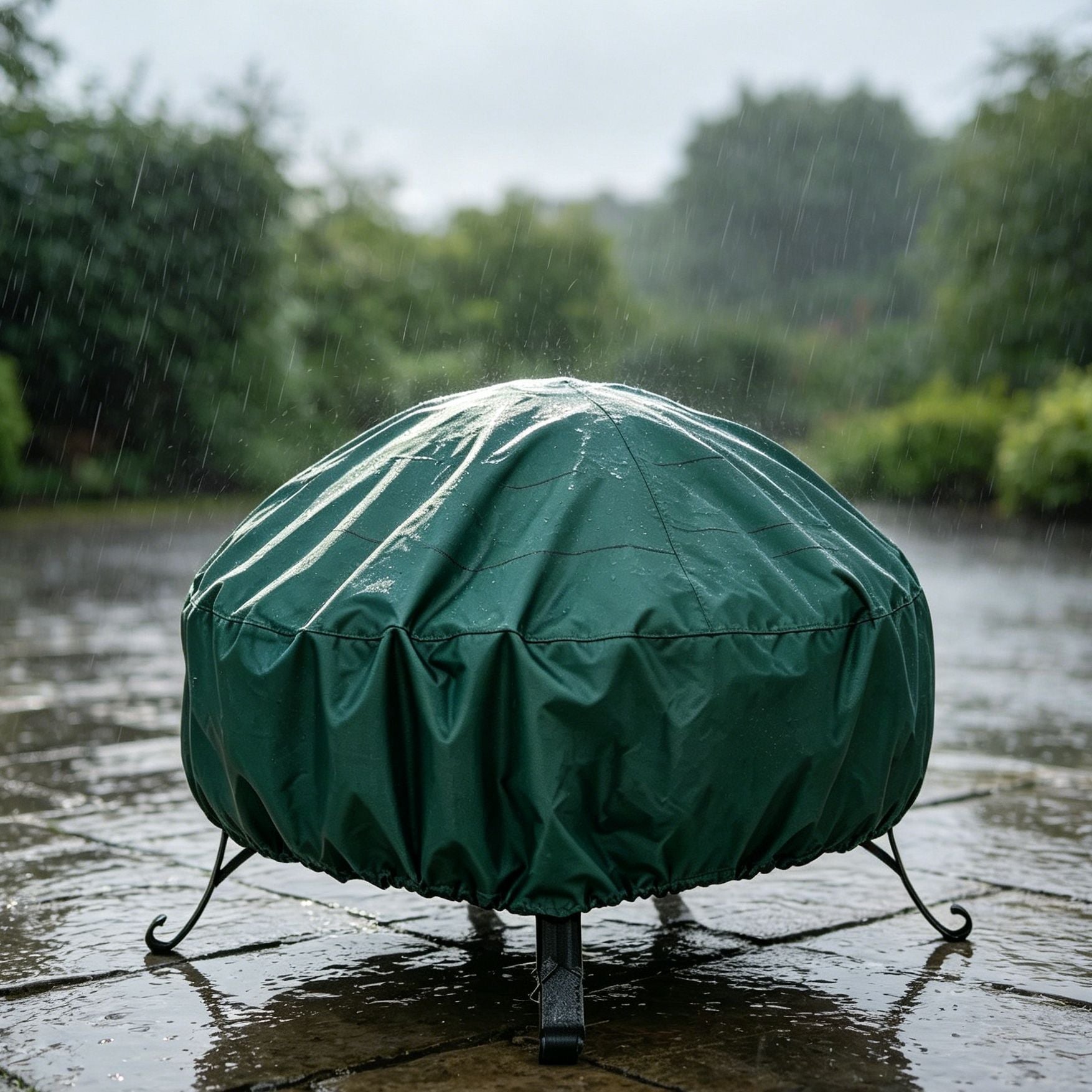 Long Lasting Protective Fire Pit Cover Green 77x31cm