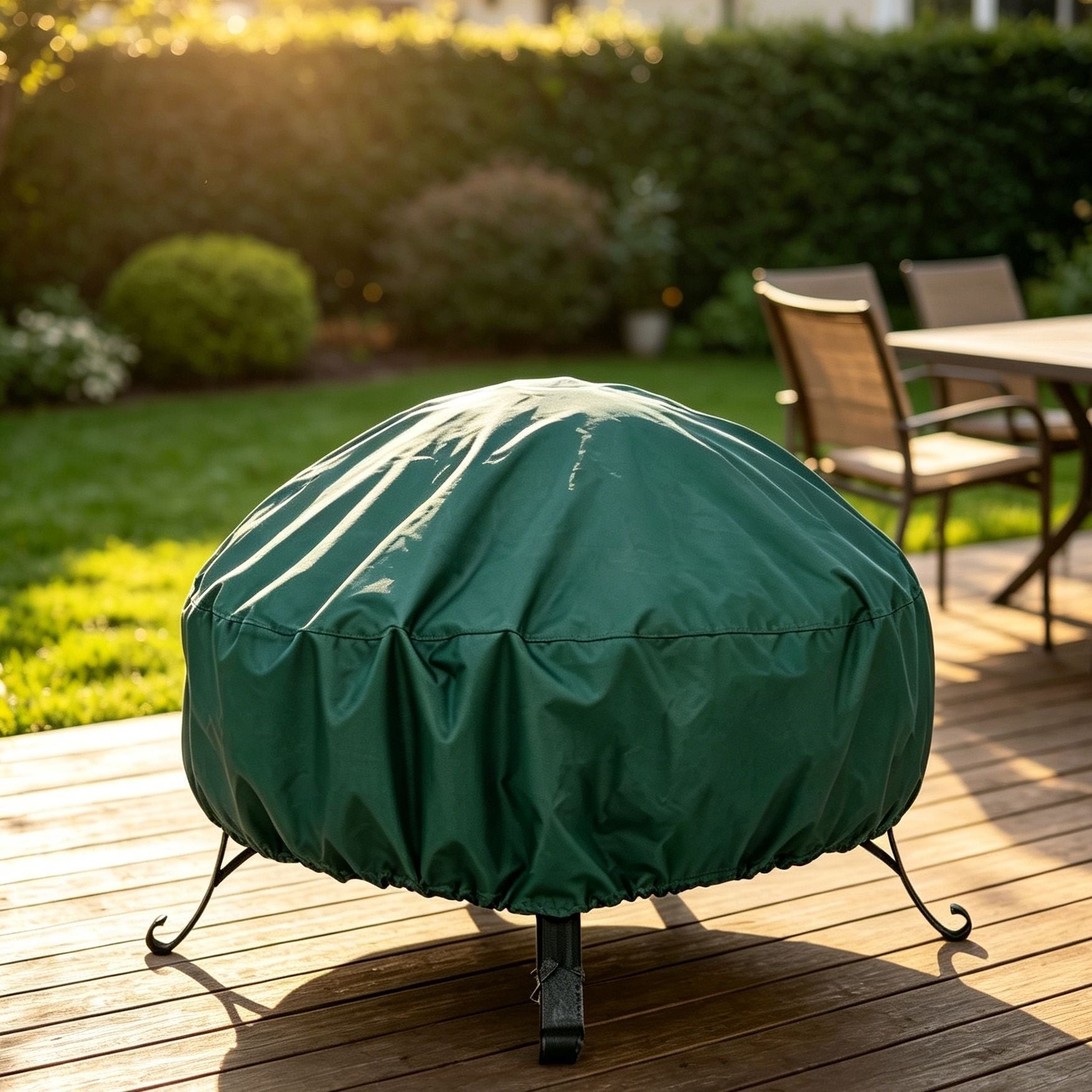 Long Lasting Protective Fire Pit Cover Green 85x40cm