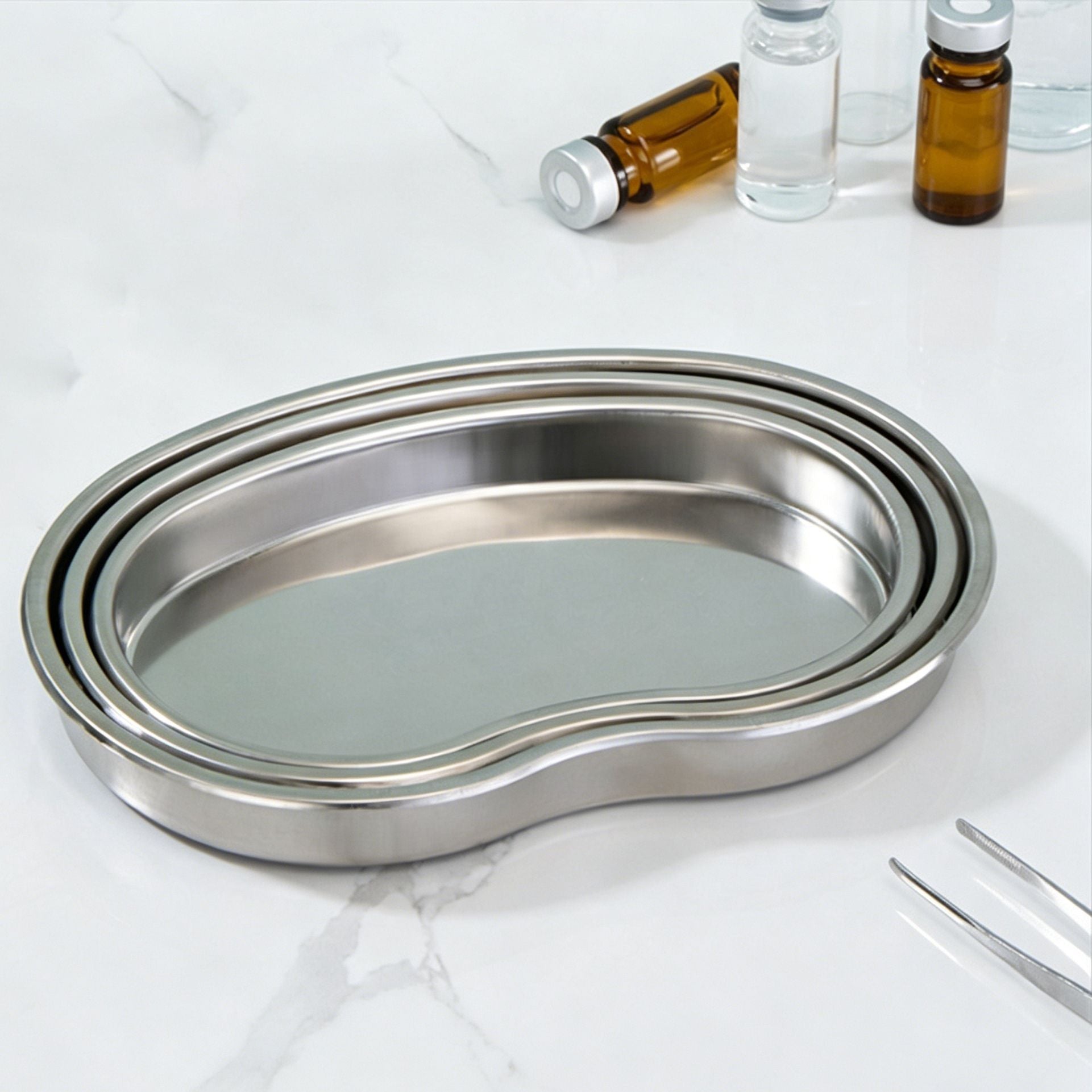 Medium Curved Tray 304 Stainless Steel 2pcs