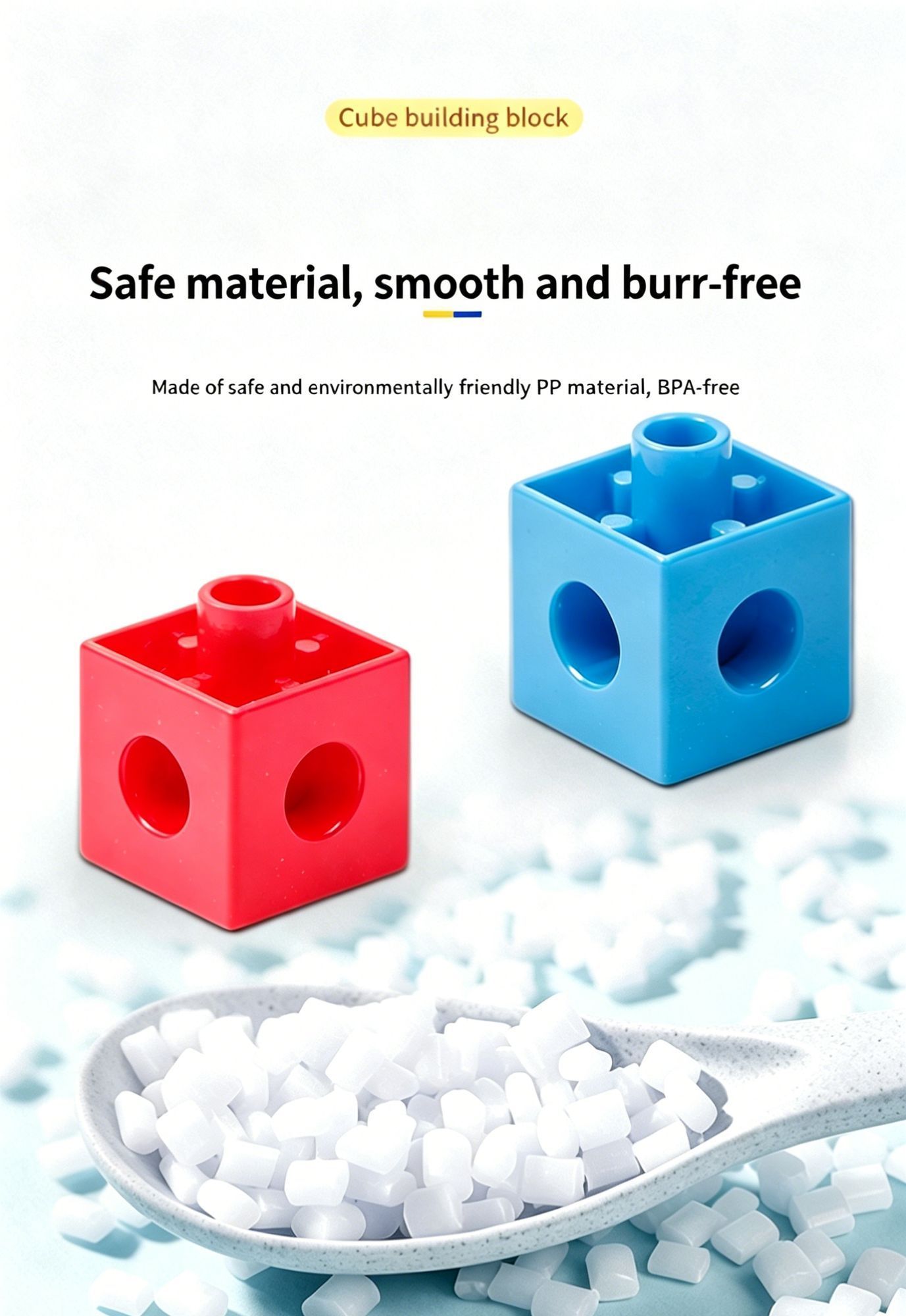 150pcs 10 Colors Mixed PP Square Building Blocks