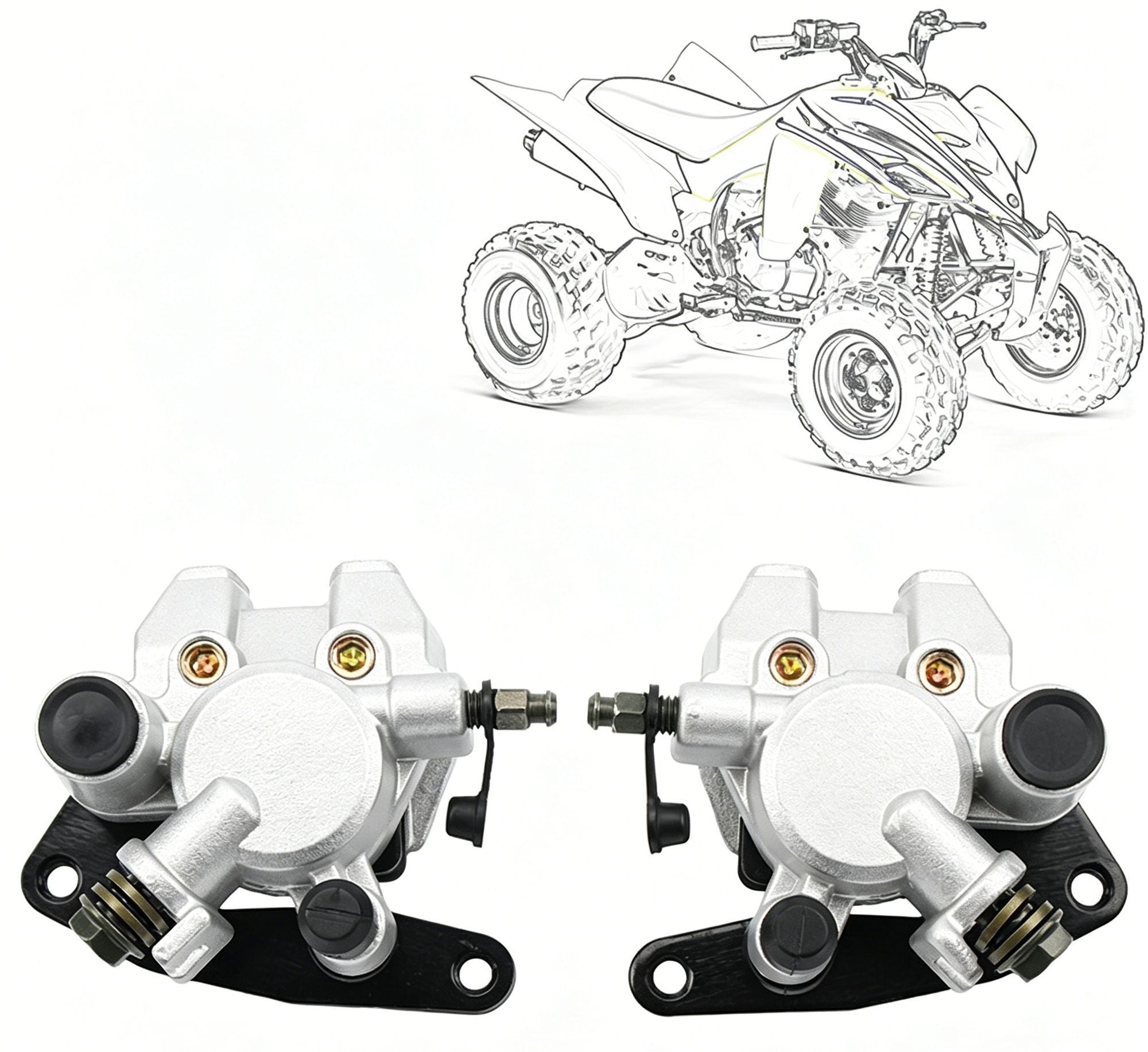 Front Left Right Brake Calipers ATV Parts Fits Yamaha Banshee 350