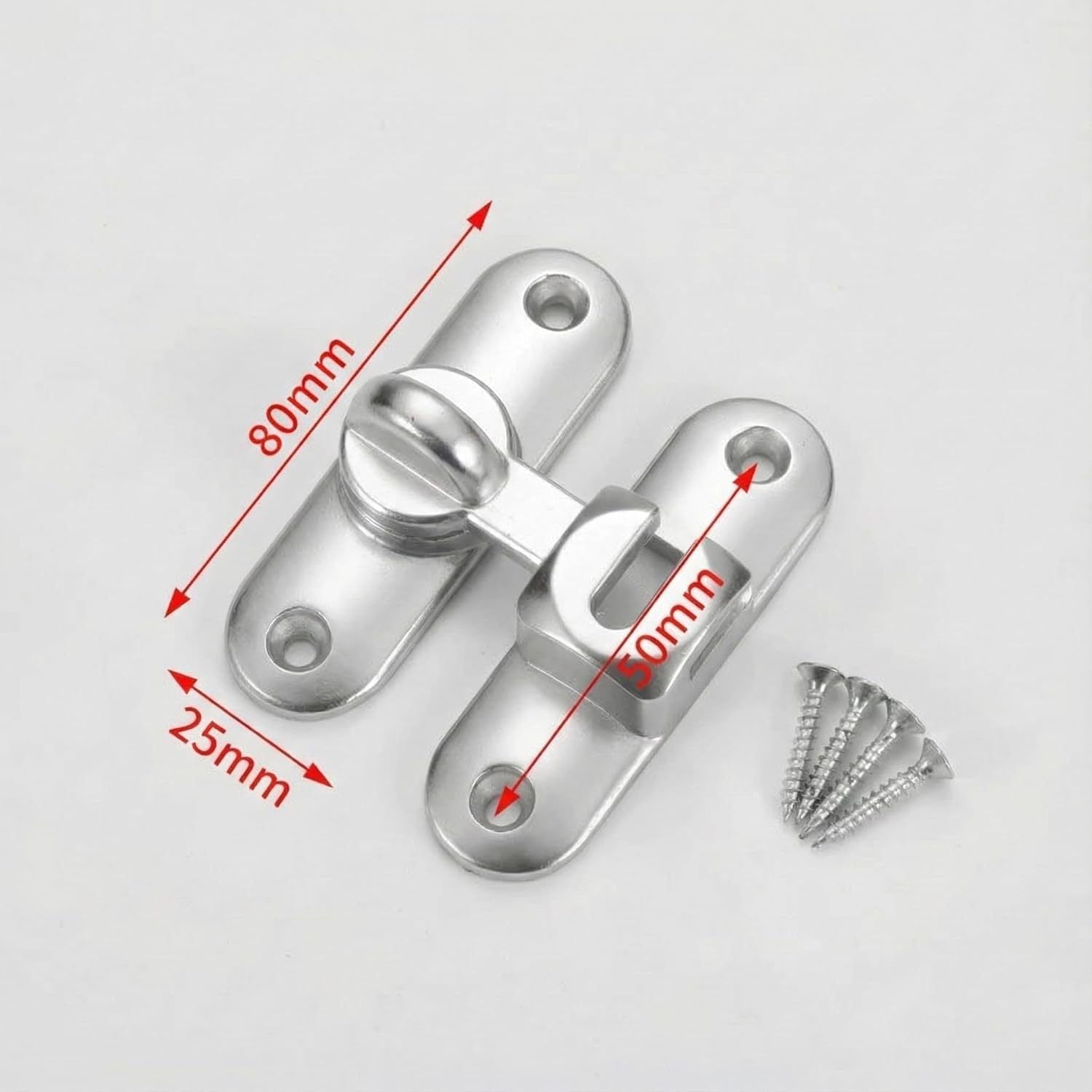 2Pcs No-Drill Door Latch Buckle with Screws