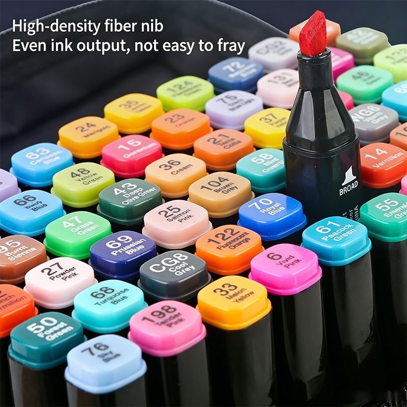 Dual Tip Quick Dry Marker Pens, Watercolor Coloring Drawing Marker Set