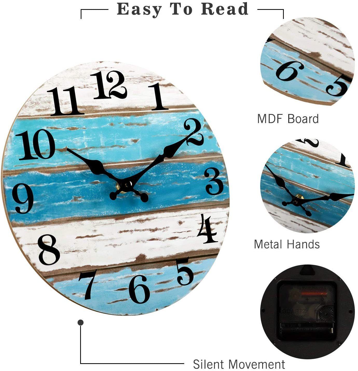 Wooden Wall Clock No.10, 10 Inch
