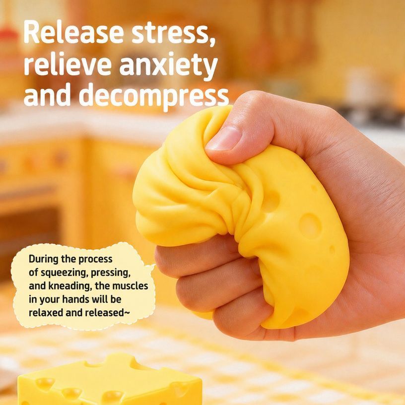 Cheese Squeeze Toy 11×11×11cm