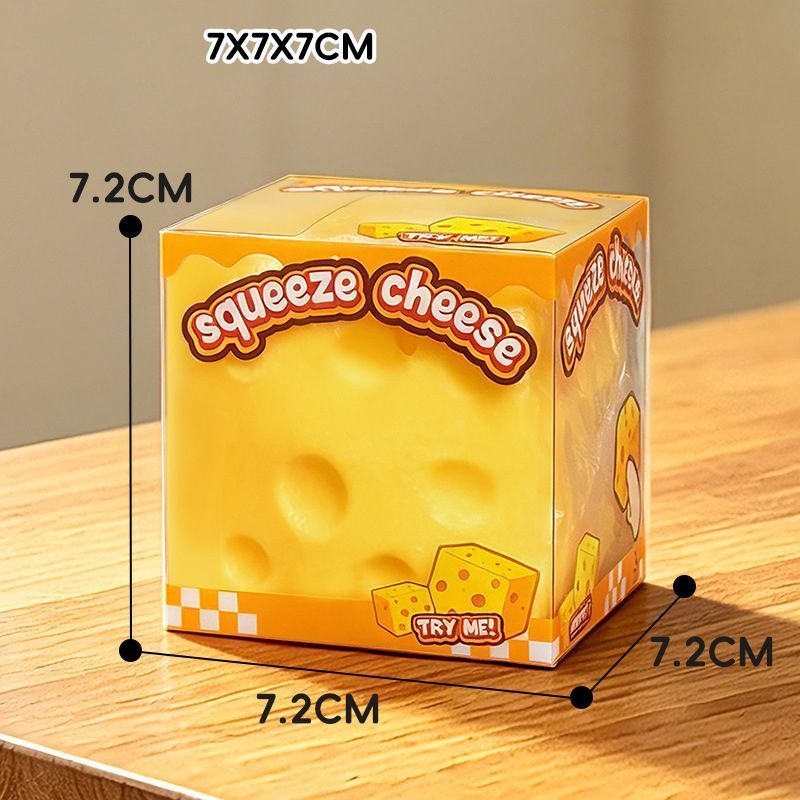 7cm Cheese Squishy with Box Banana Yellow