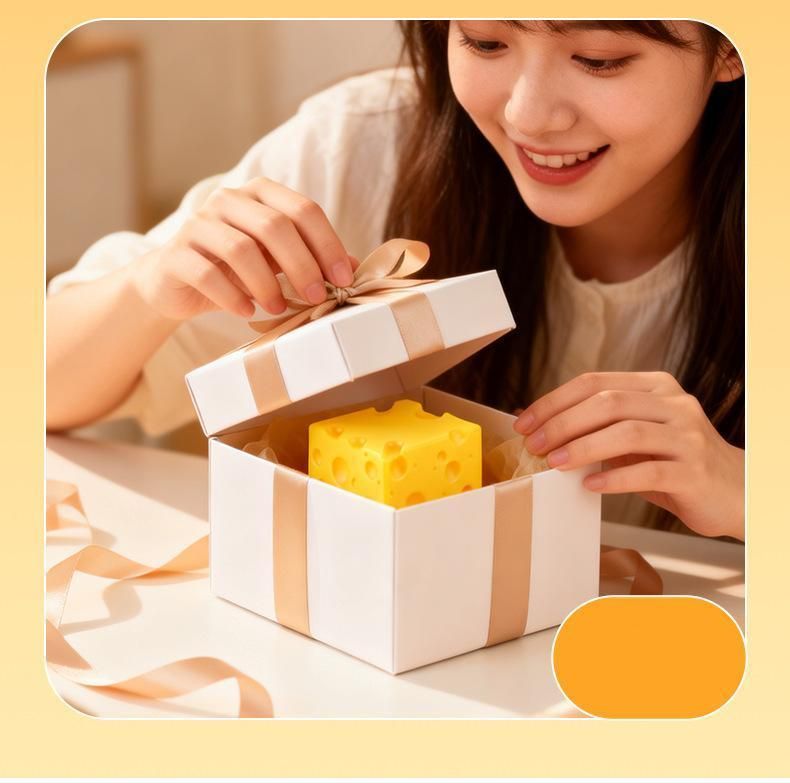 11cm Cheese Squishy with Box Banana Yellow