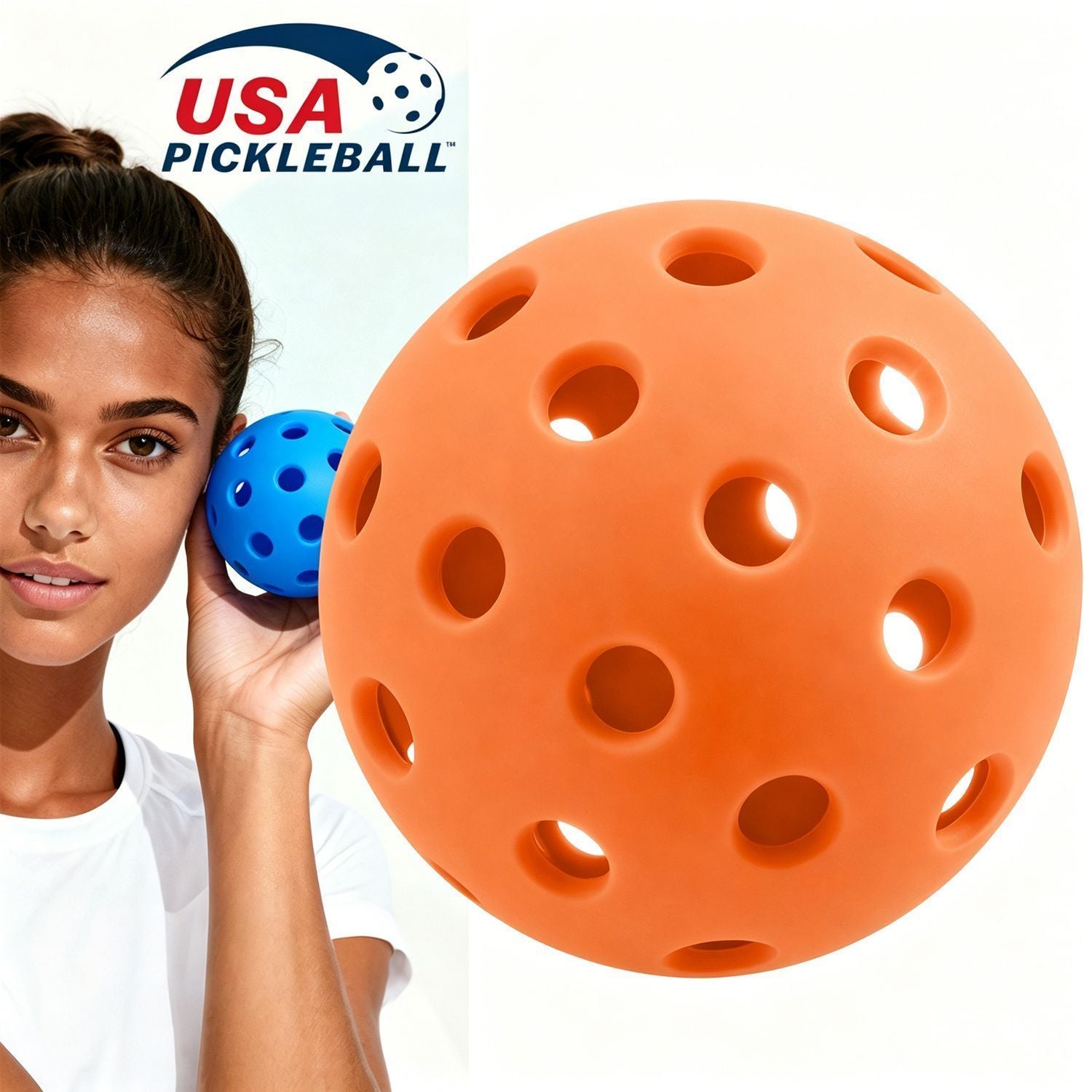 15Pcs 72mm White Pickleballs 26-Holes