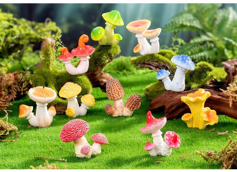 10pcs Artificial Mushroom Ornament-Type 7