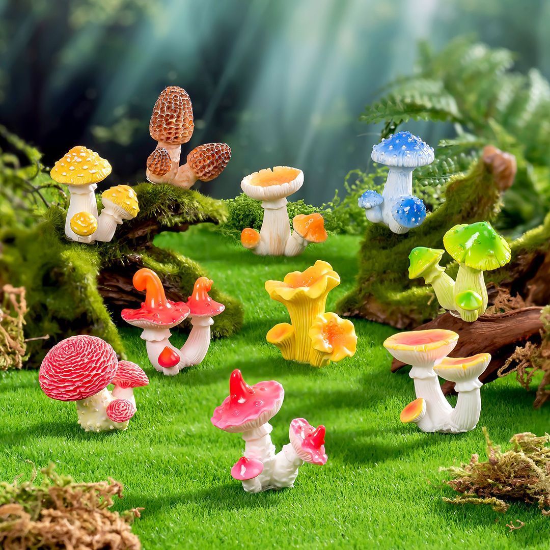 10pcs Artificial Mushroom Ornament-Type 3