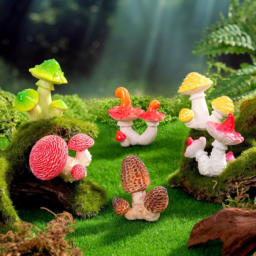 10pcs Artificial Mushroom Ornament-Type 3