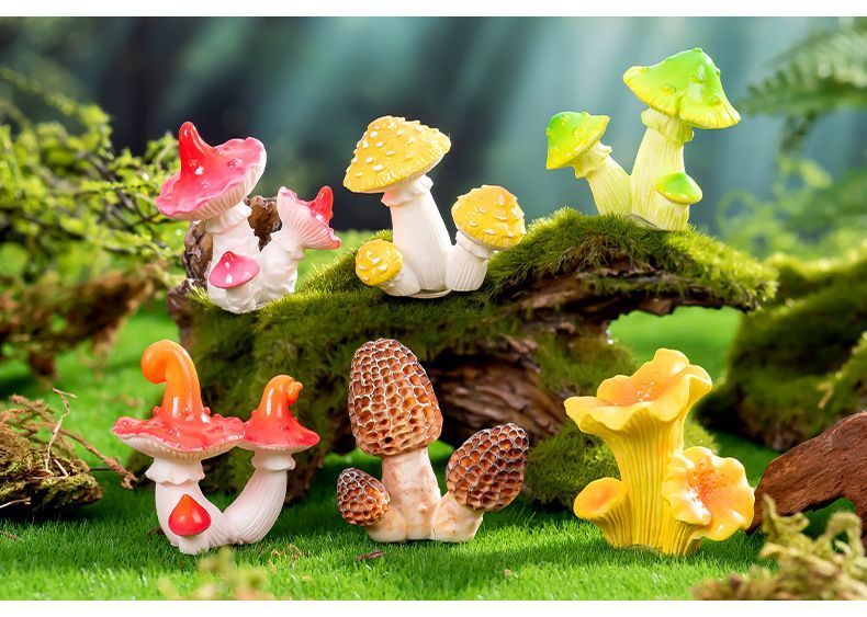 10pcs Artificial Mushroom Ornament-Type 3