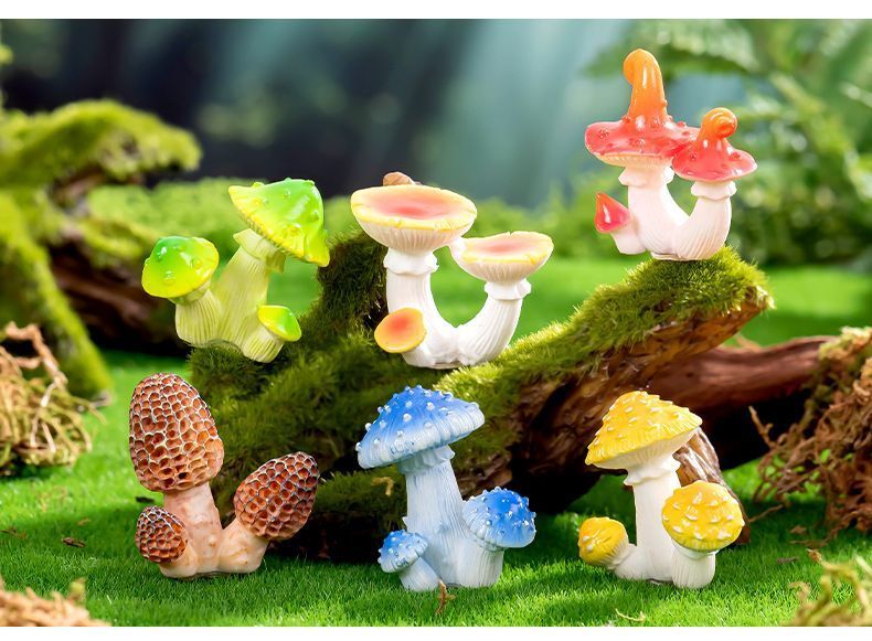 10pcs Artificial Mushroom Ornament-Type 3