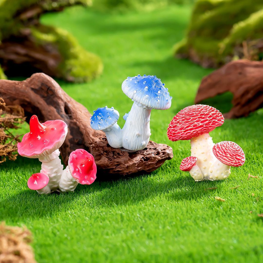 10pcs Artificial Mushroom Ornament-Type 6