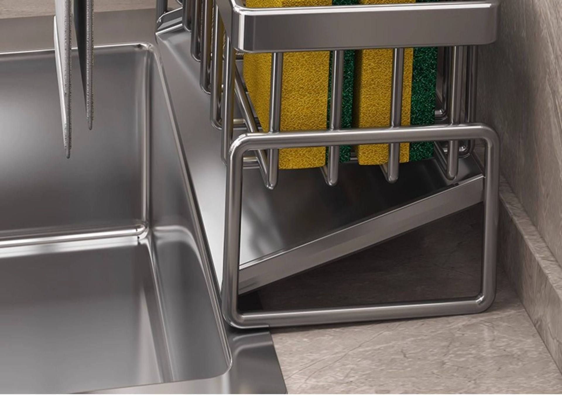 Low Profile Tilted Dish Drying Rack Black