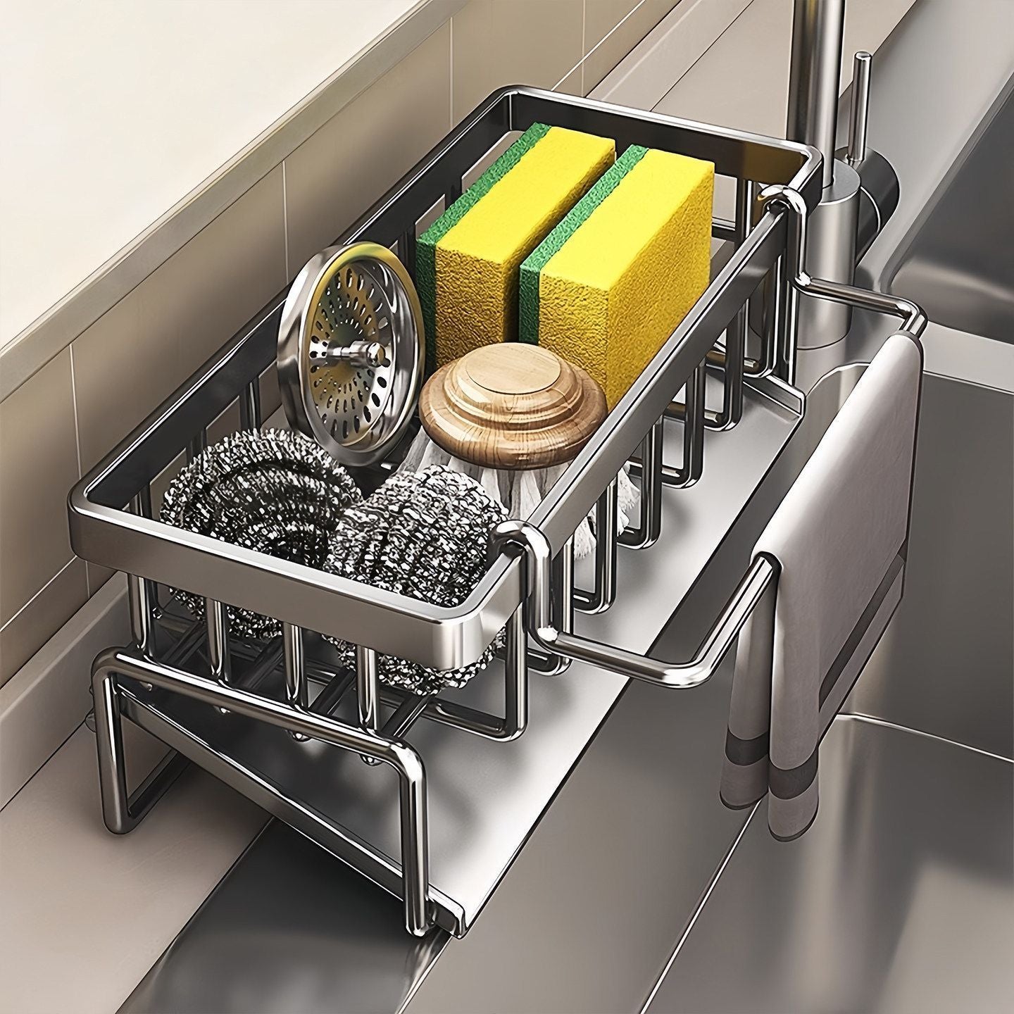 Tall Tilted Dish Drying Rack Black