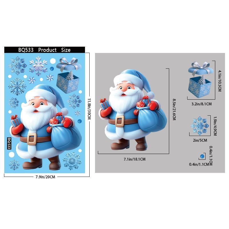 4 Styles Christmas Window Stickers Pack-01