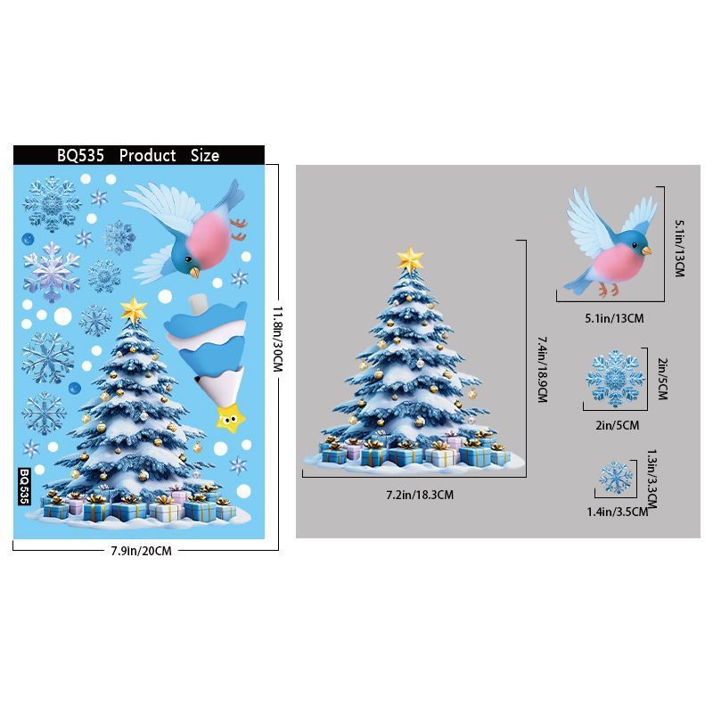 4 Styles Christmas Window Stickers Pack-02