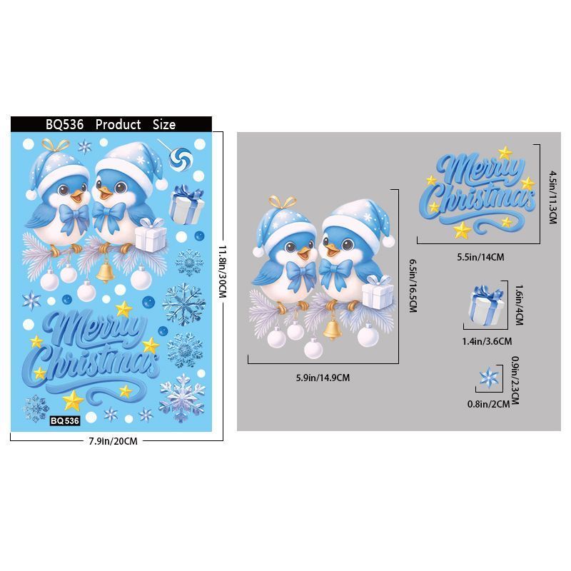 4 Styles Christmas Window Stickers Pack-02