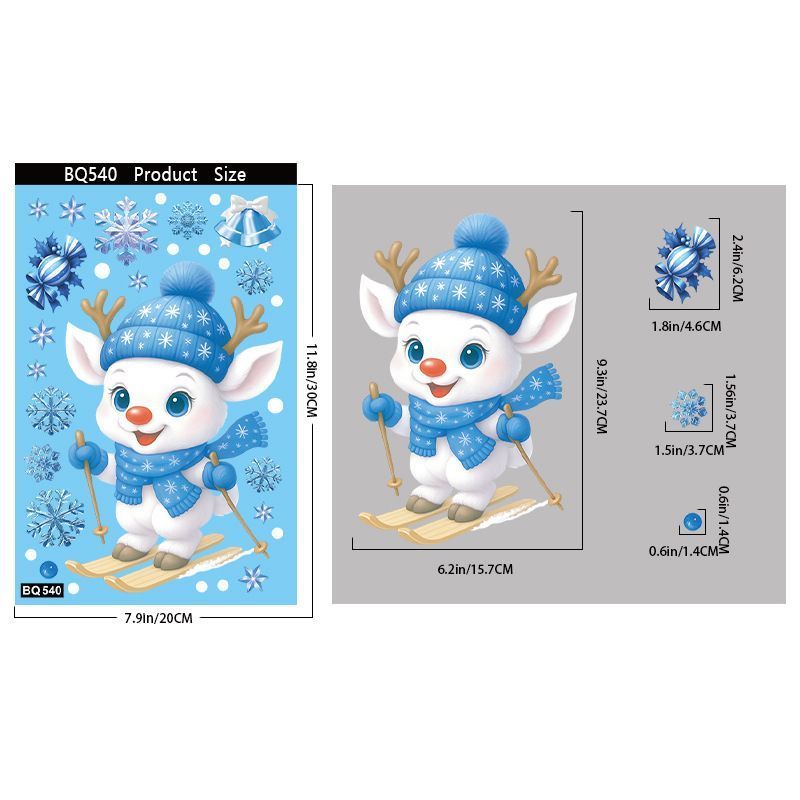 6 Styles Christmas Window Stickers Pack-01