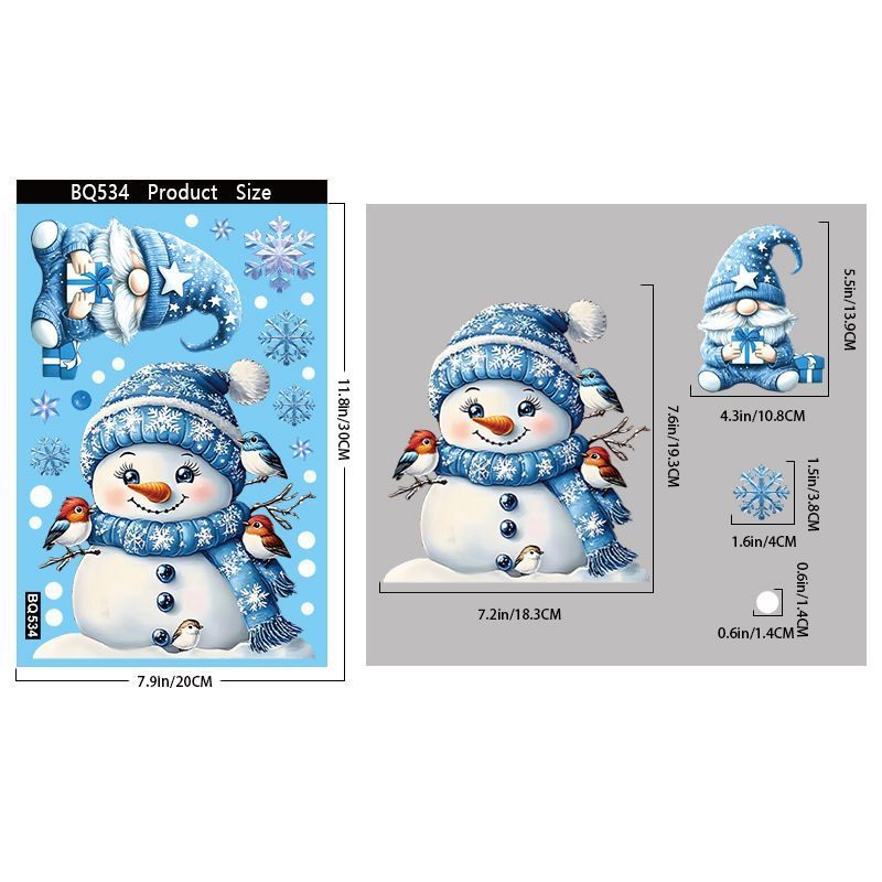 9 Styles Christmas Window Stickers Pack