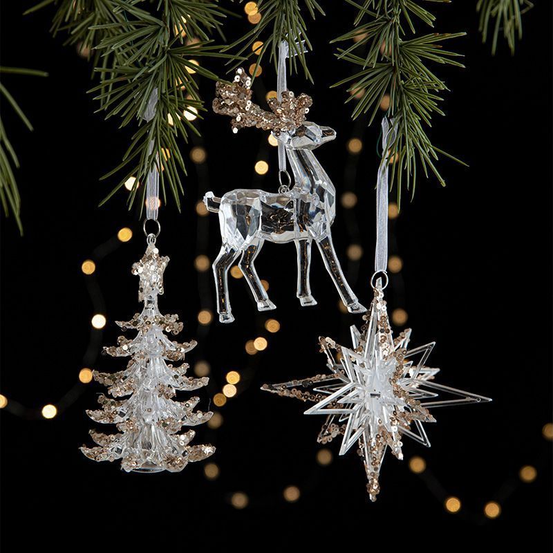 2pcs Ballerina Girl Christmas Ornament Props