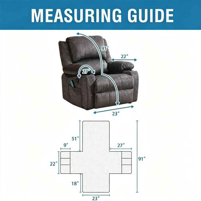 Electric Recliner Sofa Cover - Grey