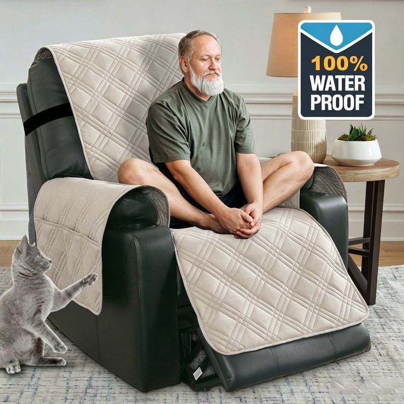 Electric Recliner Sofa Cover - Bean Green