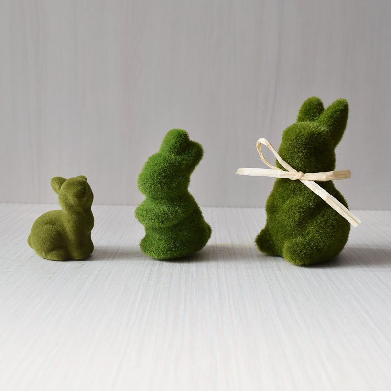 2PS Moss Bunny Decor 9.7cm High